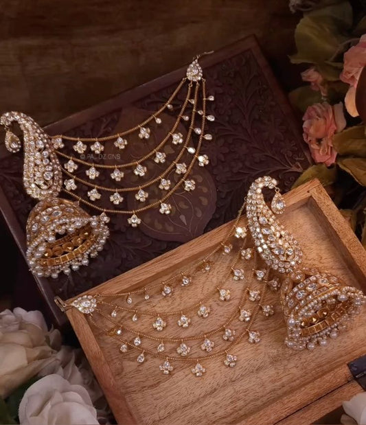 Heavy kundan earrings design