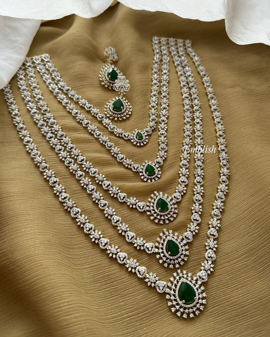 AD stone Layered Necklace Set