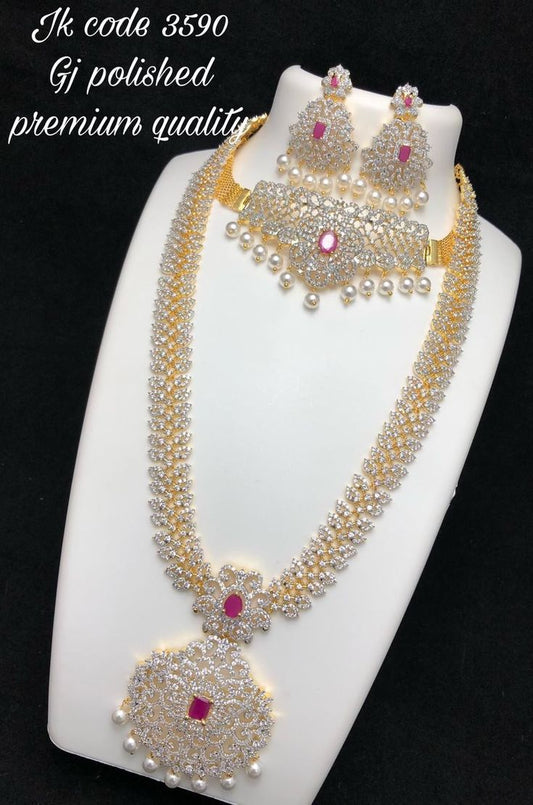 Gj Diamond Necklace Set